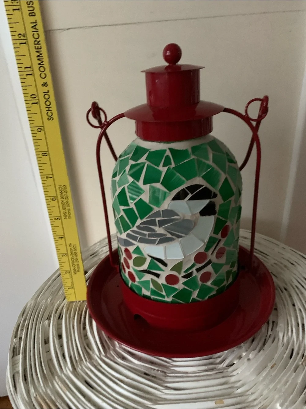 Mosaic Hanging Bird Feeder Dome Sm To Med Birds: bird motif